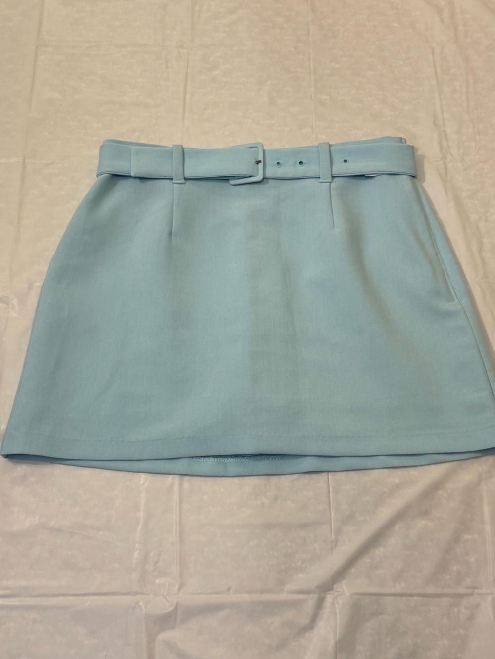 Abercrombie Teal/Blue A-Line Belted Skort